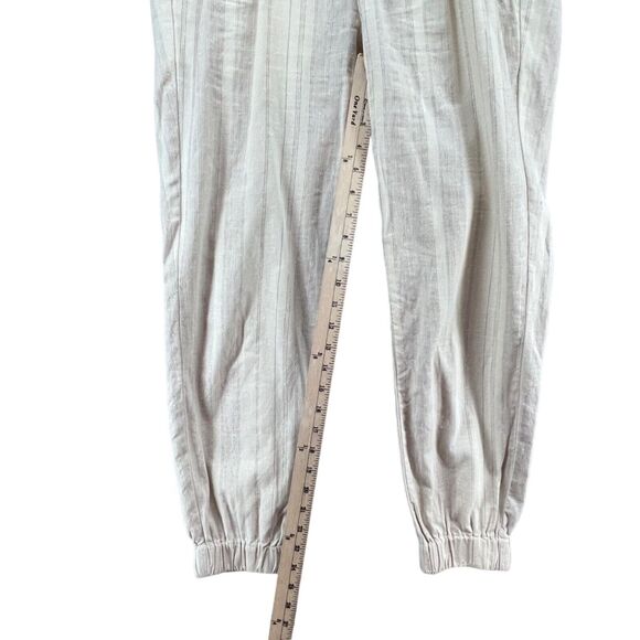 Prana Kickin It Jogger Pants Womens 4 Beige Striped Hemp Organic Cotton Coastal - Picture 9 of 14